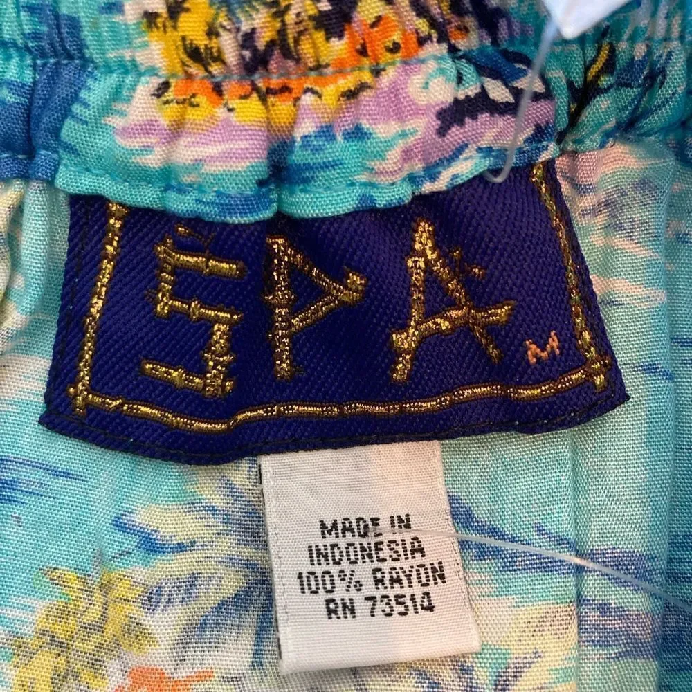 NWT SPA from Bali tropical beach scene  print maxi skirt w/sequin trim unique